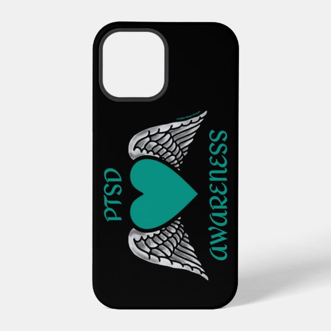 Heart/Wings...PTSD  iPhone Case (Back)