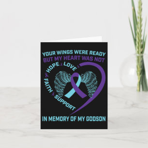 Heart Wings Ribbon Hope Suicide Awareness Preventi Card