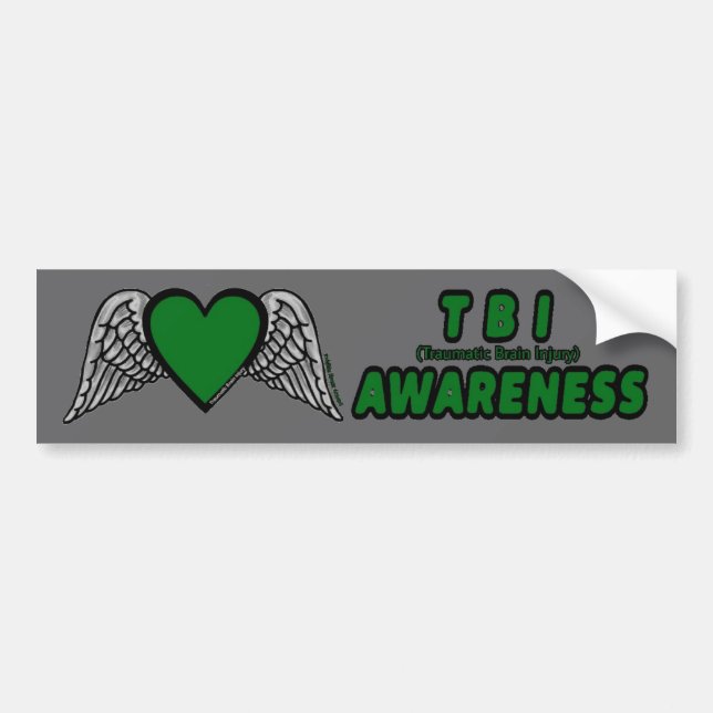 Heart/Wings...TBI Bumper Sticker (Front)