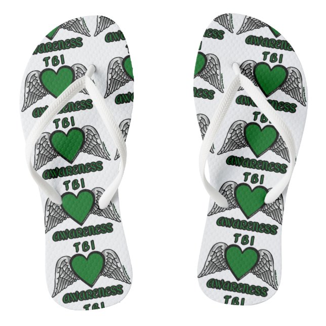 Heart/Wings...TBI Flip Flops (Footbed)