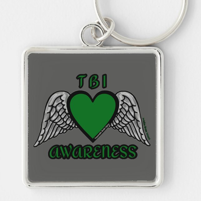 Heart/Wings...TBI Keychain (Front)