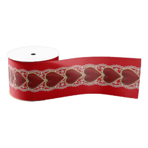 Heart with a lace grosgrain ribbon