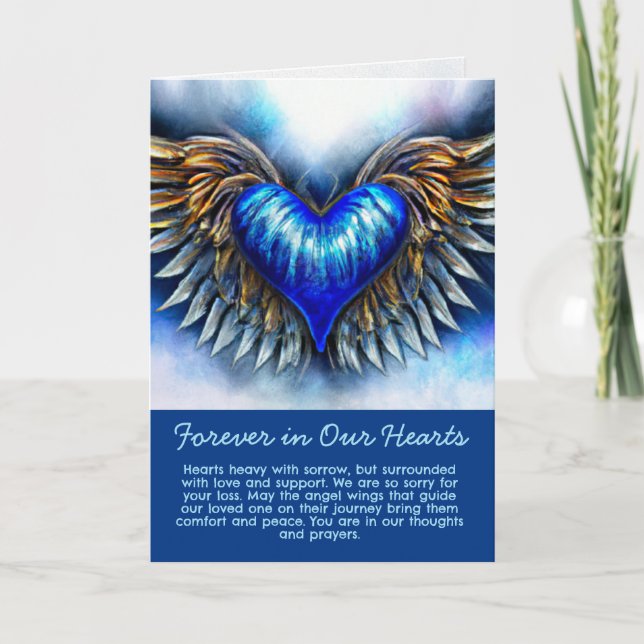Heart with Angel Wings Card (Front)
