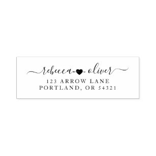 Heart with arrow Wedding Return Address Self-inking Stamp