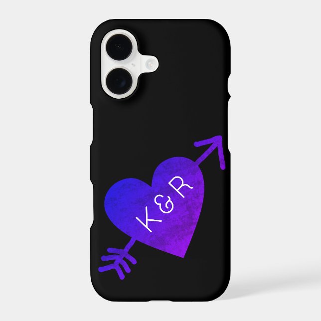 heart with arrow, with couple initials, romantic (Back)