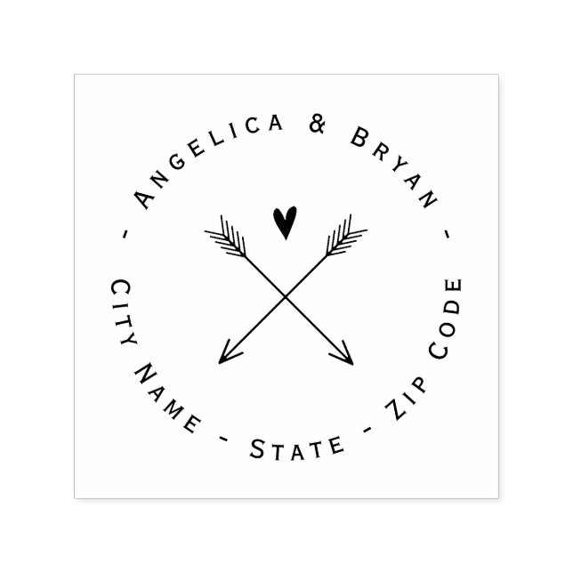 Heart with Arrows Return Address Self-inking Stamp (Design)