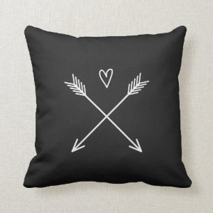 Heart with Arrows Throw Pillow