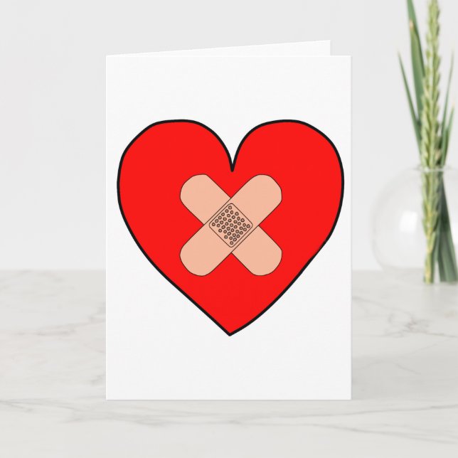Heart with band aids card (Front)