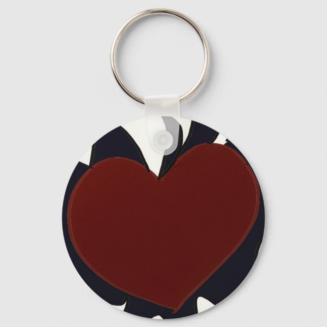 Heart with Black Flames Keychain (Front)