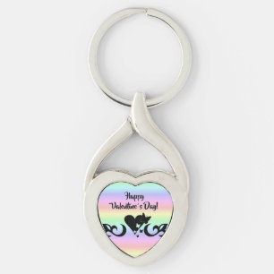 Heart with Butterfly and Lily Keychain
