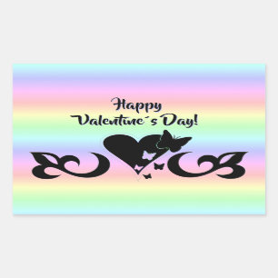 Heart with Butterfly and Lily Sticker