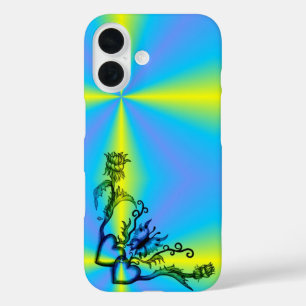 Heart with Flower and Butterfly iPhone 16 Case