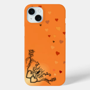 Heart with Flower and Butterfly iPhone 15 Mini Case