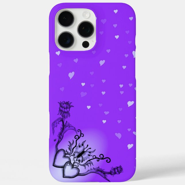 Heart with Flower and Butterfly Case-Mate iPhone Case (Back)