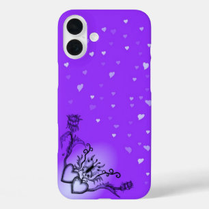 Heart with Flower and Butterfly iPhone 16 Plus Case