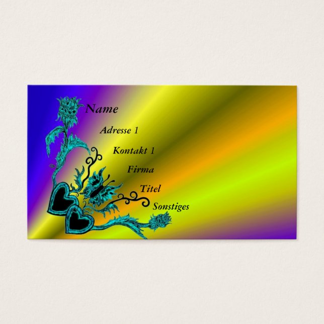 Heart with Flower and Butterfly on Rainbow (Front)