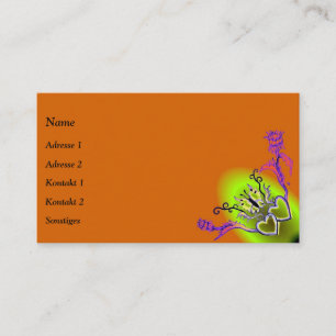 Heart with Flower and Butterfly on Rainbow Business Card