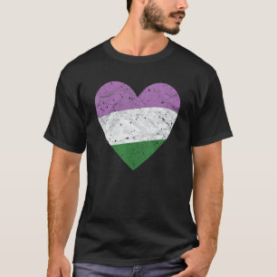 Heart with Genderqueer Flag   Pride Month LGBTQIA T-Shirt