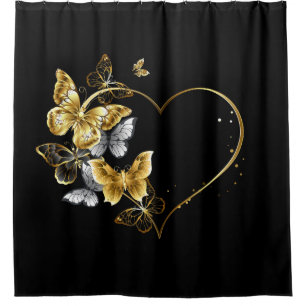 Heart with Golden Butterflies