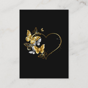 Heart with Golden Butterflies Business Card
