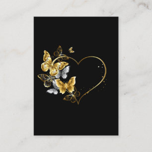 Heart with Golden Butterflies Calling Card
