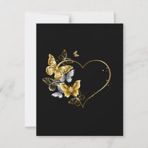Heart with Golden Butterflies Card