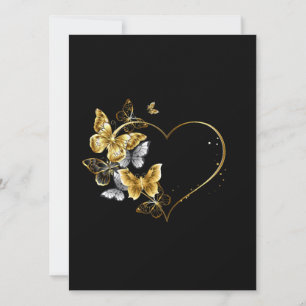 Heart with Golden Butterflies Card