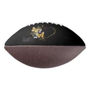 Heart with Golden Butterflies Football