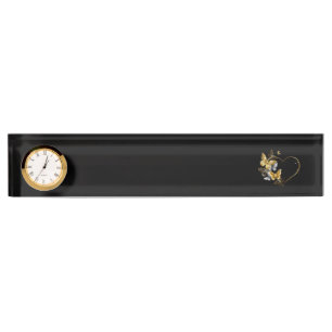 Heart with Golden Butterflies Nameplate