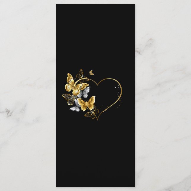 Heart with Golden Butterflies Program (Front)