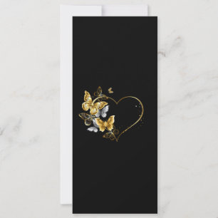 Heart with Golden Butterflies Save The Date
