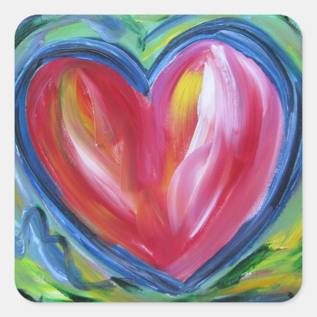Heart with Hope Painting Stickers Art Labels (Front)