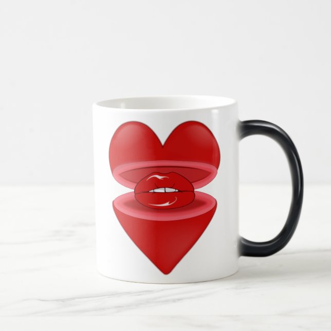 Heart with Lips Magic Mug (Right)