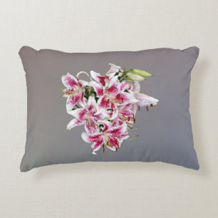 Heart With Stargazer Lilies Accent Pillow