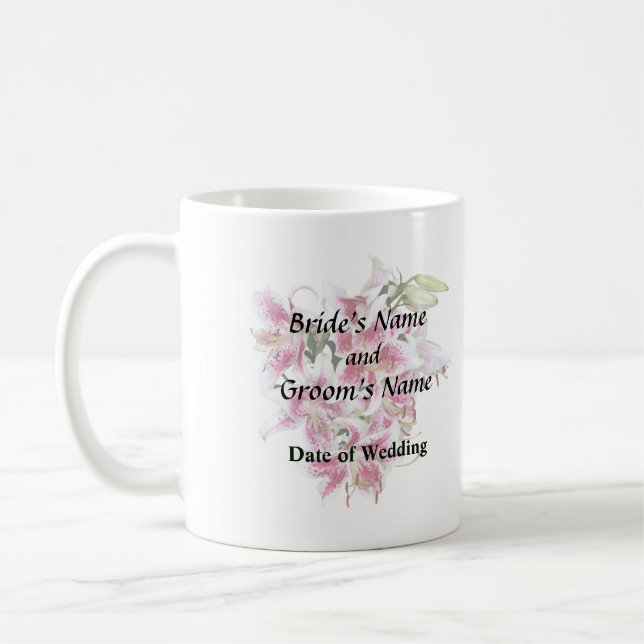 Heart With Stargazer Lilies Coffee Mug (Left)