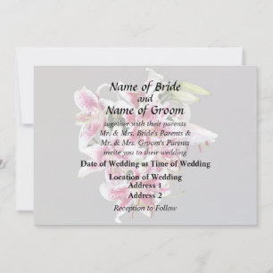 Heart With Stargazer Lilies Invitation
