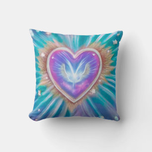 Heart with Wings Inside Throw Pillow