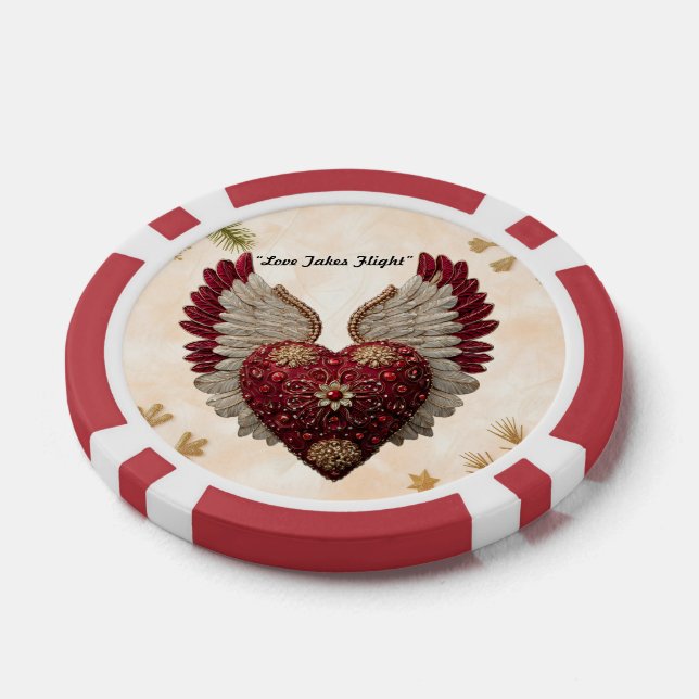 "Heart With Wings" Poker Chips (Single)