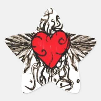 Heart with Wingz Star Sticker