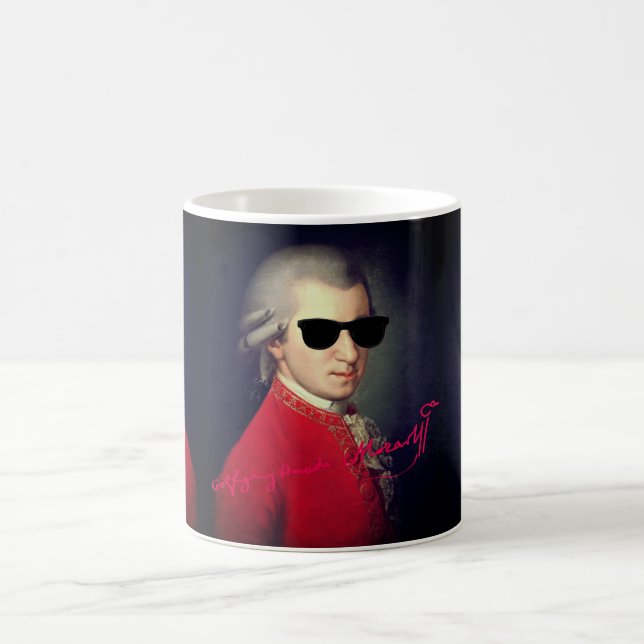 ♥ Heart Wolfgang Amadeus Mozart with signature ♥ Coffee Mug (Center)