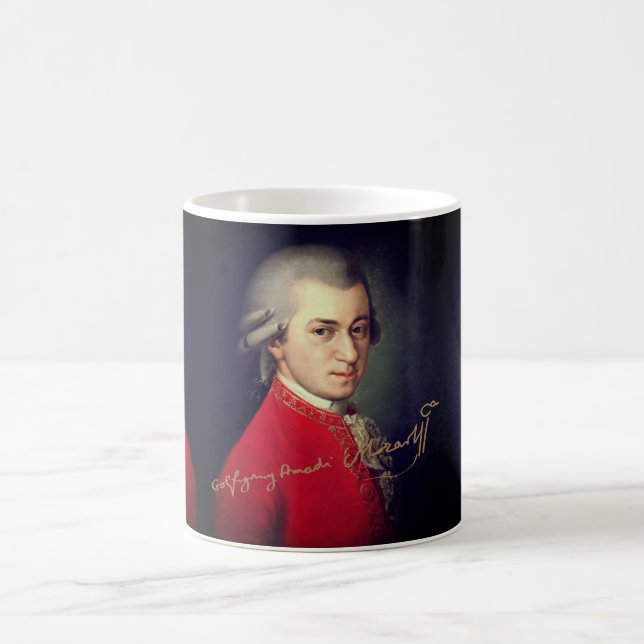 ♥ Heart Wolfgang Amadeus Mozart with signature ♥ Coffee Mug (Center)