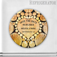 Heart Wood Rings Timber Save the Date Magnet