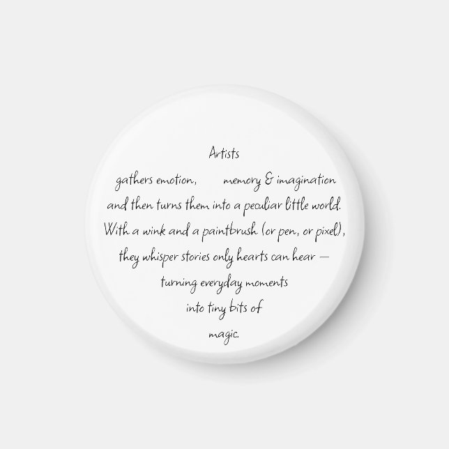 Heart Words Explaining and Artist Whimsical Art Magnet (Front)
