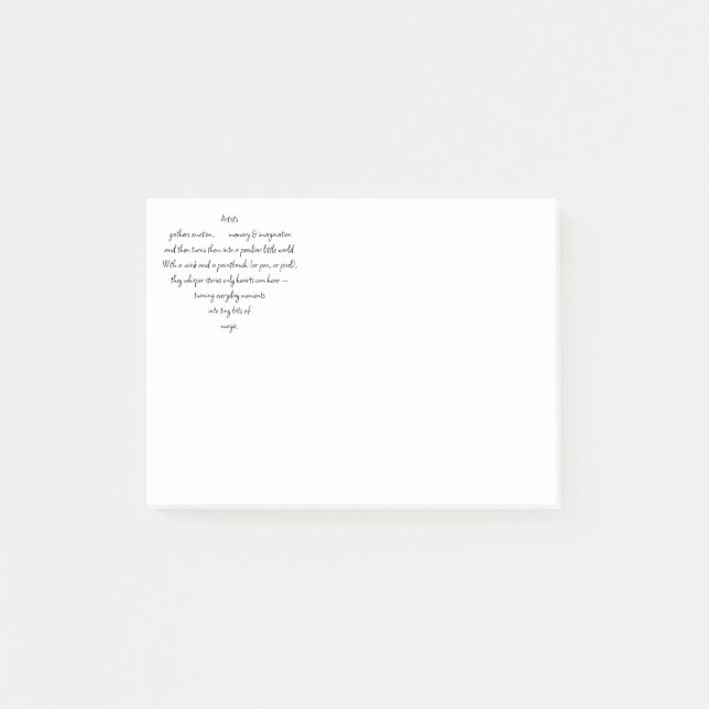 Heart Words Explaining and Artist Whimsical Art Post-it Notes (Front)