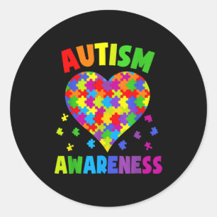 Heart World Autism Awareness 2 April 2021 Shirt Au Classic Round Sticker