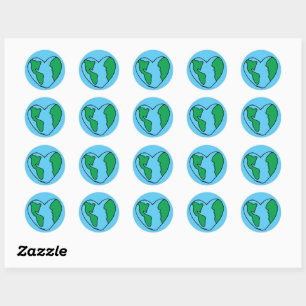 Heart World Ecofriendly Icon Happy Earth Clipart Classic Round Sticker