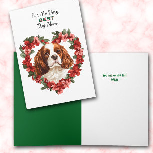 Heart Wreath Cocker Spaniel Dog Wag My Tail Mom Holiday Card