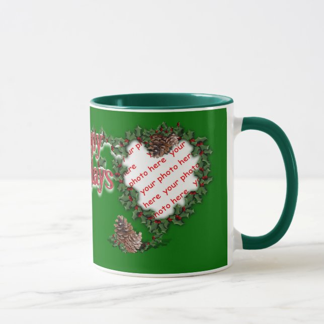 Heart Wreath on green Mug (Right)