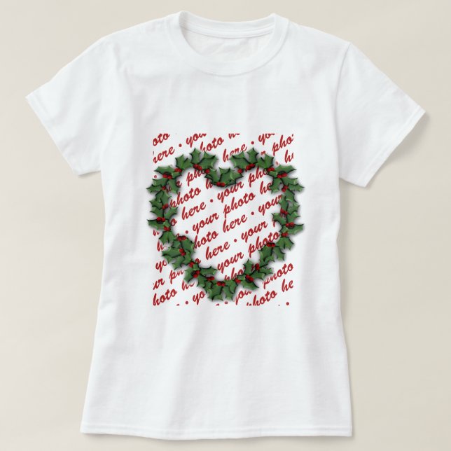 Heart Wreath Photo Frame T-Shirt (Design Front)