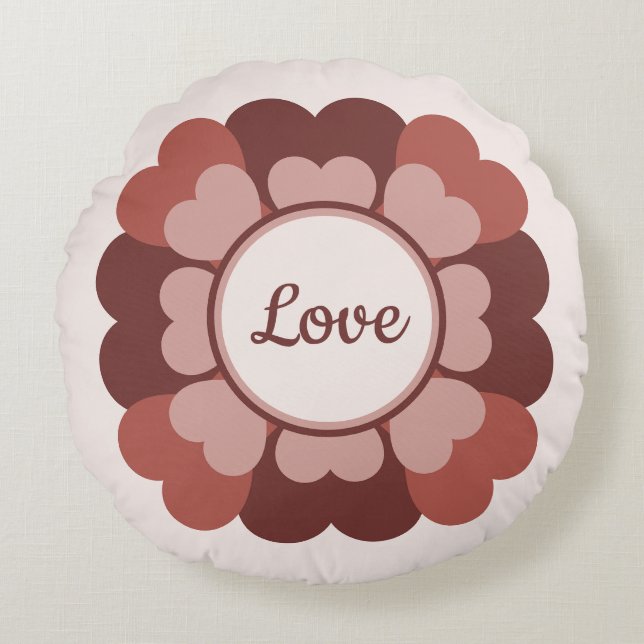 Heart Wreath  Round Pillow (Front)